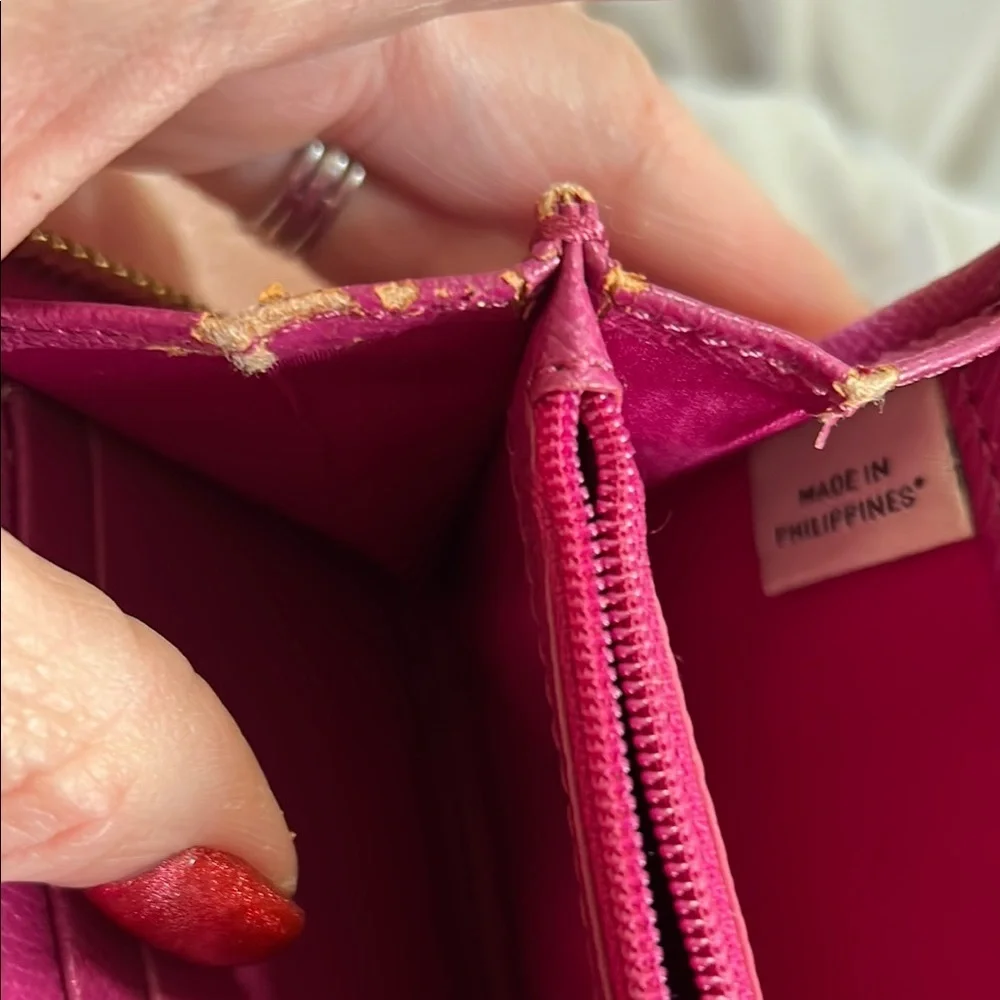 Coach Brown and Pink Signature Canvas Wallet